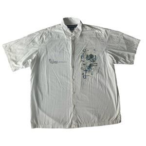 Miskeen Men's Short Sleeve White Y2K Art Painted Shirt Size 2XL